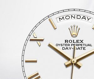 The 40 mm copy Rolex Day-Date 40 228238 watches have white dials.
